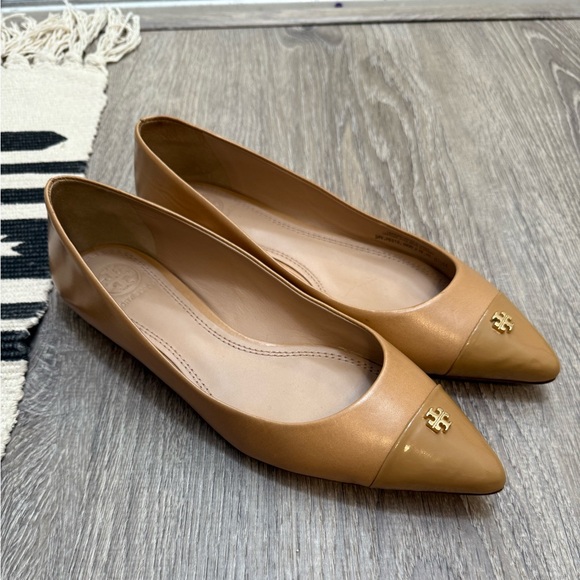 Tory Burch Shoes - Tory Burch Fairfield Nude Pointy Flats Size 6.5